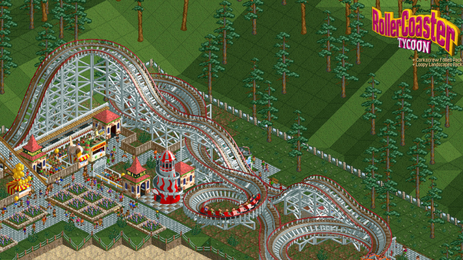 Running RollerCoaster Tycoon: Deluxe on Zorin